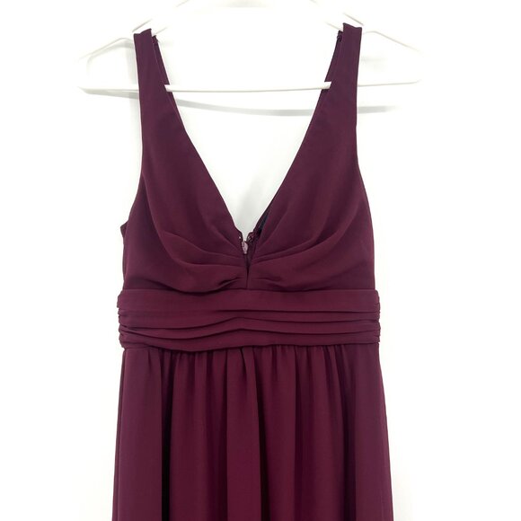 Lulu's Burgundy Chiffon Sleeveless Maxi Dress Women's XS - Picture 2 of 8